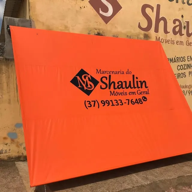 Marcenaria do Shaulin — Banner em lona com identificação comercial