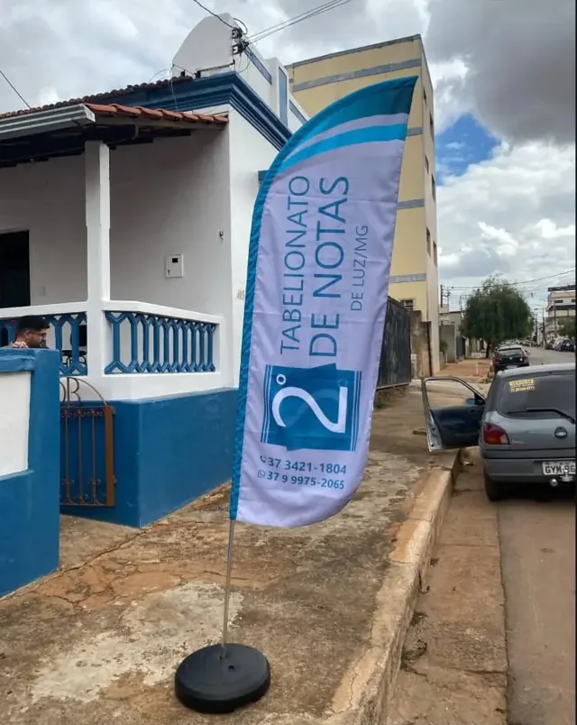 Wind banner produzido para o 2º Tabelionato de Notas